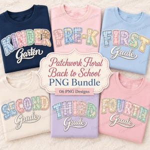PNG 2e année | Motif de sublimation patchwork pastel pour la 2e année | PNG rentrée scolaire | PNG t-shirt enseignant/élève