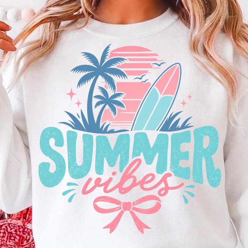 Problem Tree Visual Layout Summer Vibes PNG, Retro Beach Surfboard PNG, Palm Tree Sunset ...