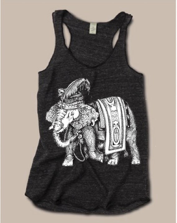 Items similar to Womens Gypsy ELEPHANT Yogi Yoga Tri Blend Tank Top ...