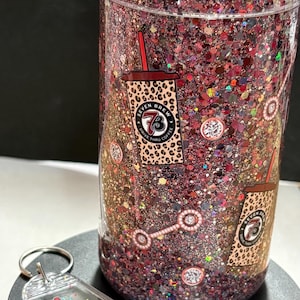 7Brew Inspired 16oz Acrylic Snow Globe Cup, Leopard Print Dry Glitter  Tumbler with Handle, Aesthetic Iced Coffee Mug, Daily Grind Gift