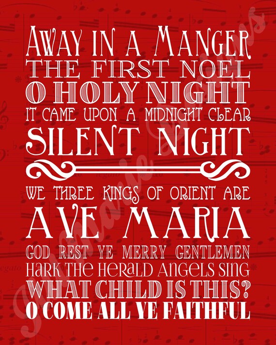 religious christmas songs subway art holiday home decor digital printable instant download - Christmas Songs Religious religious christmas songs subway art holiday home decor digital printable instant download - Christmas Songs Religious