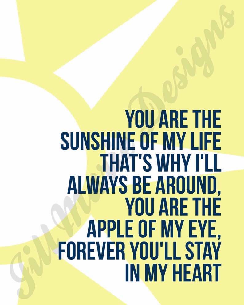 You are the Sunshine of My Life by Stevie Wonder The Etsy You are the Sunshine of My Life by Stevie Wonder The Etsy