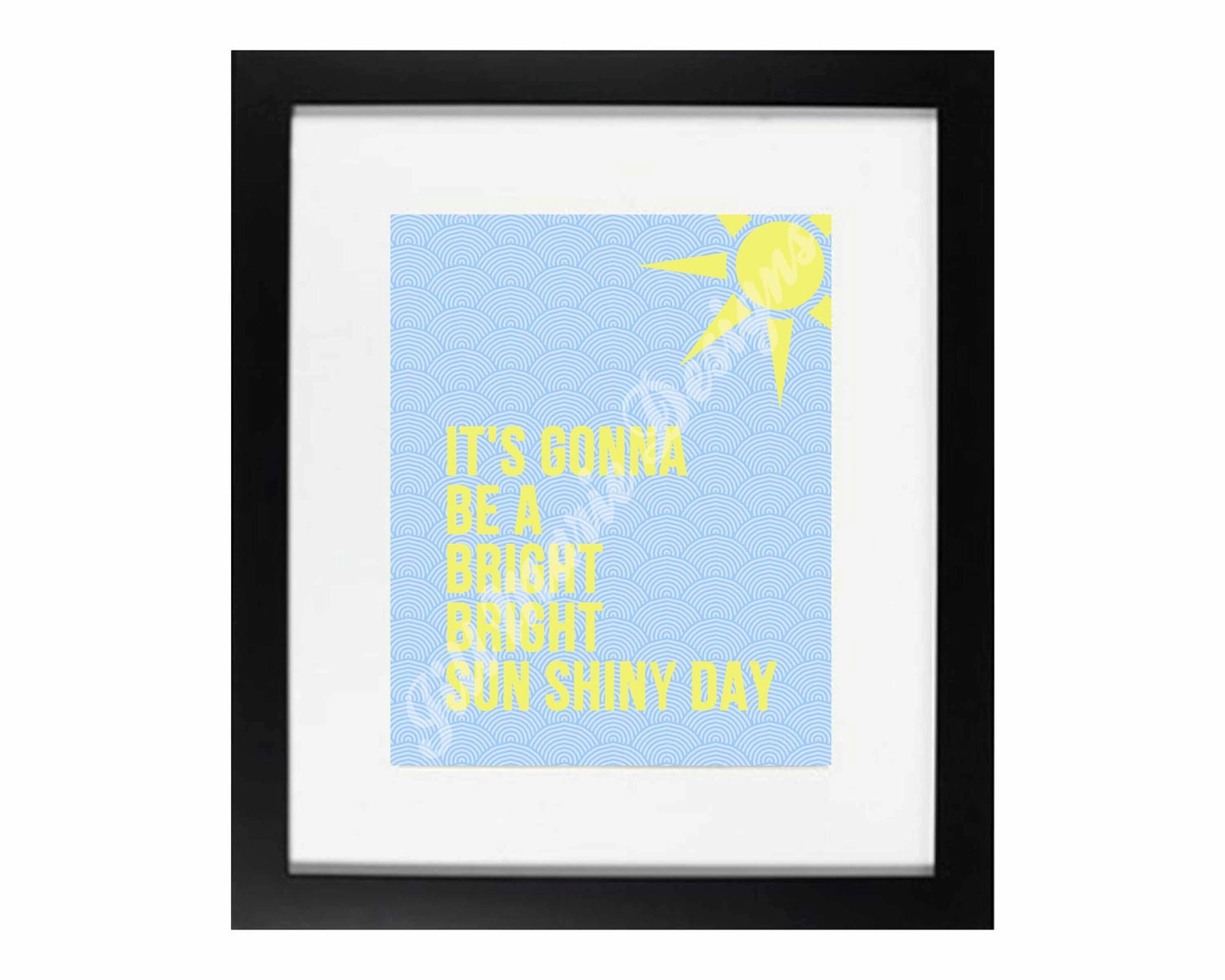 Bright Sun Shiny Day Song Lyric Digital Printable: Instant | Etsy