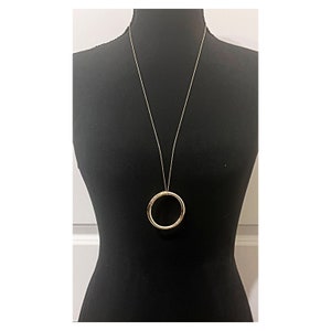 Extra Long Oversized Chunky O Circle Necklace | 14K Gold Circle Necklace| Bold Circle Necklace| Charm Bail | 15-90 Inches | Gift For Her|