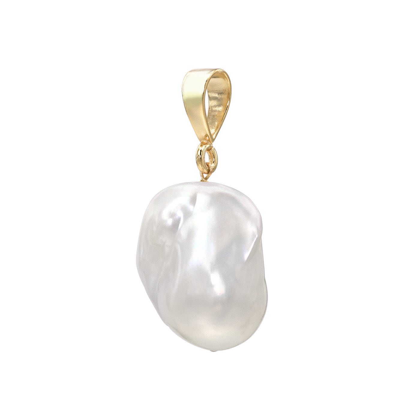 Unisex Large Baroque Pearl Pendant, White Freshwater Pearl Pendant ,Bridesmaids Gift, Designer Pearl Charm ,Large White Pearl Pendant, Gift