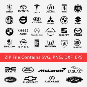 Auto Logo Bundle SVG, SVG-Logo Bundle beliebter Marken von Autos, Sammlung von Auto Embleme, Automobile Logo Pack, Auto Embleme, PNG