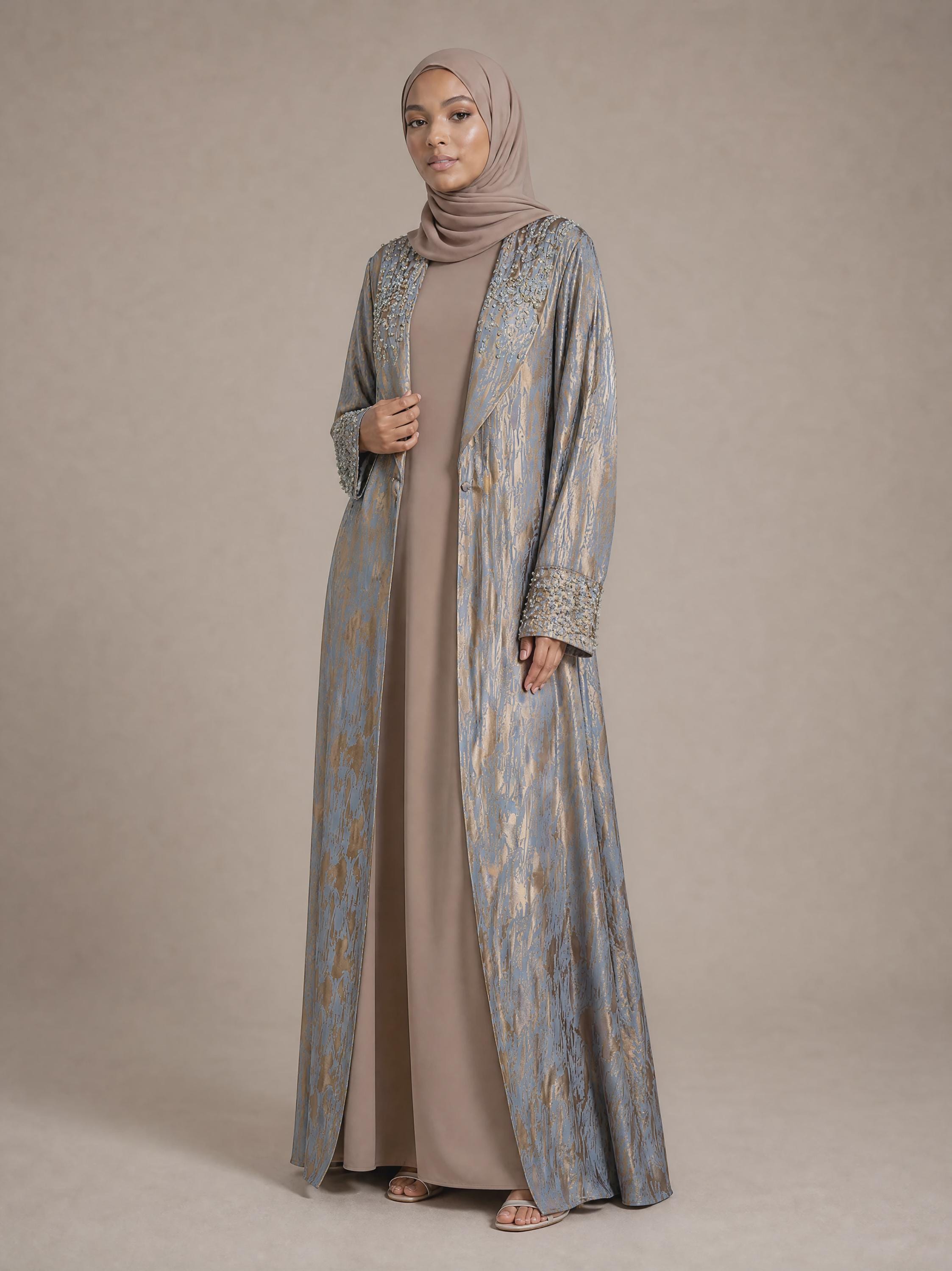 grey dress with hijab Muslimah 2025 NH SPRING BREAK EDIT