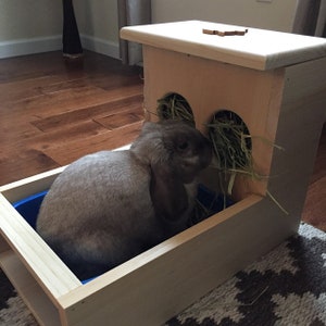 Rabbit Hay Feeder With Litter Box image 1