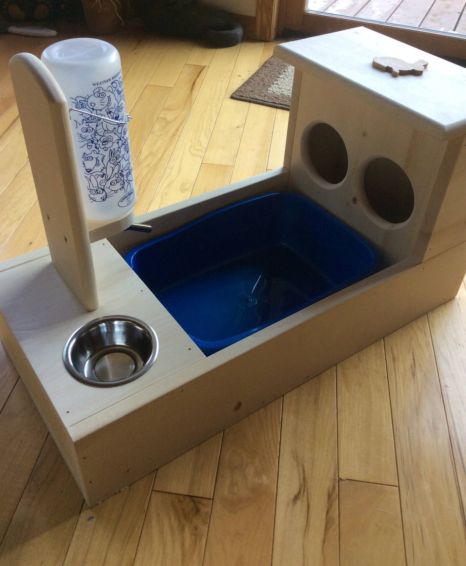 Rabbit Hay Feeder With Litter Box water bottle and food bowl Etsy