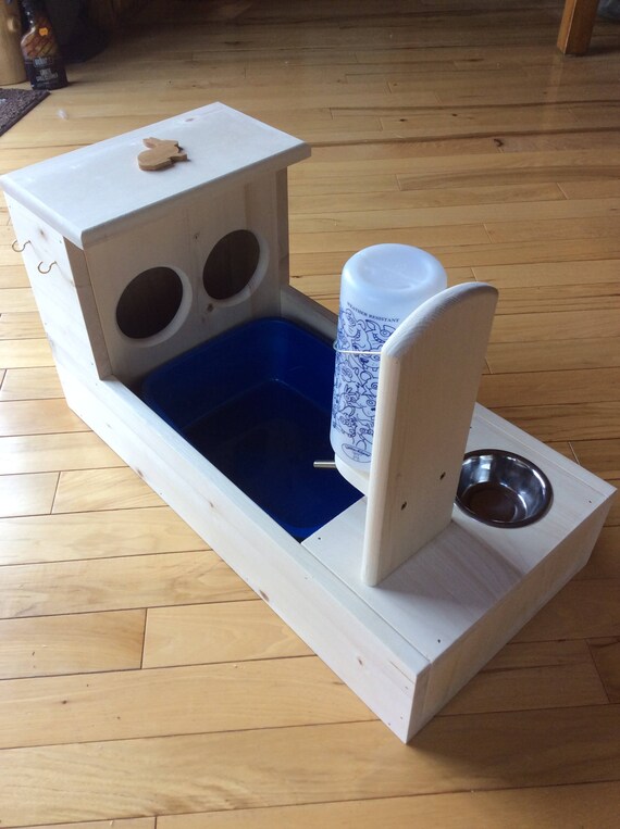 bunny litter box with hay feeder