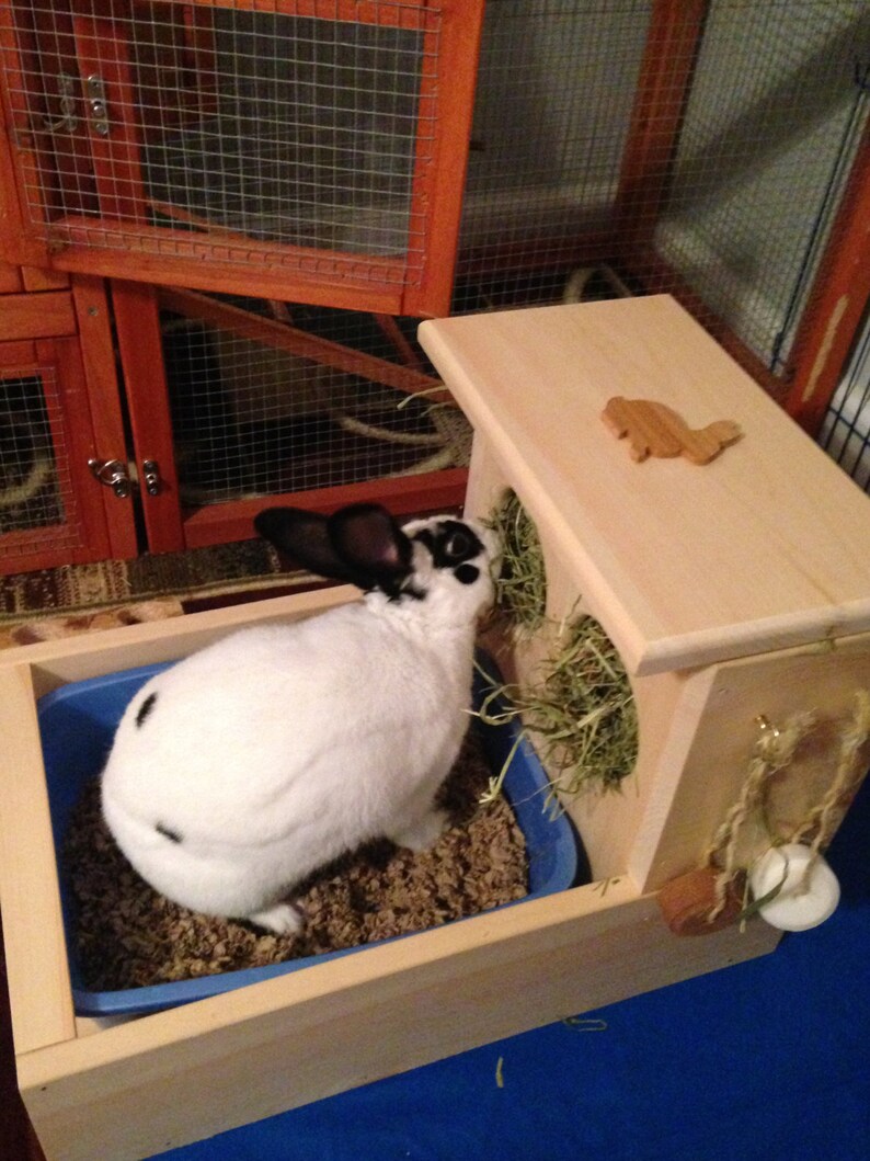 Rabbit Hay Feeder With Litter Box image 8