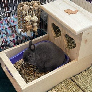 Rabbit Hay Feeder With Litter Box-Heart Model