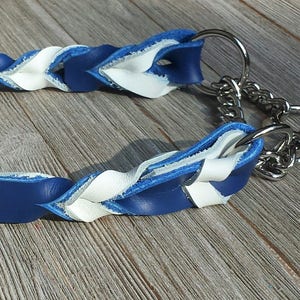 Braided Leather Martingale Collar, 3/4&quot; with chain