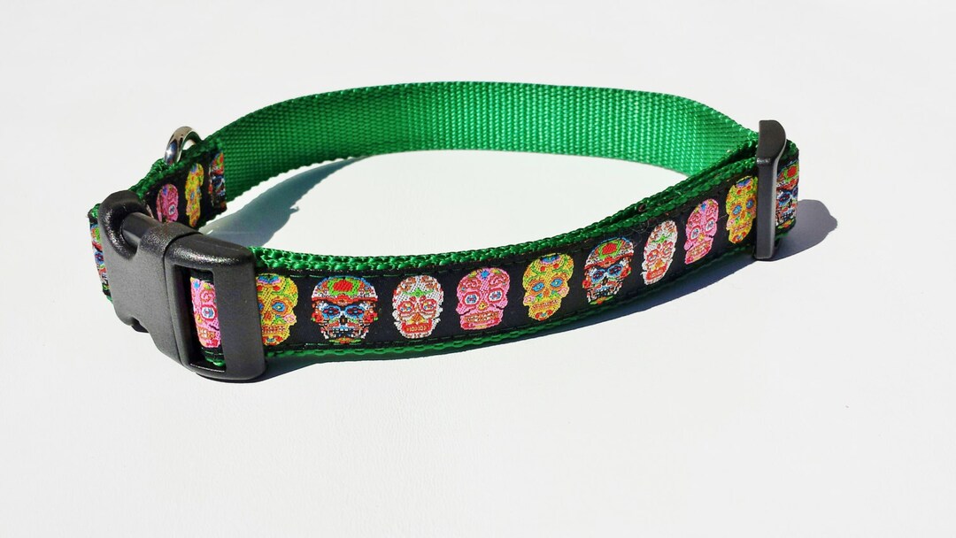 Adjustable 1 Wide Dog Collar, Day of the Dead, New Orleans - Etsy
