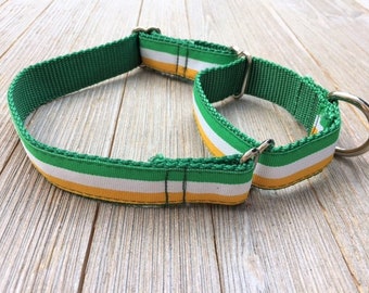 1" Wide Jacquard Martingale Collar, Irish Flag