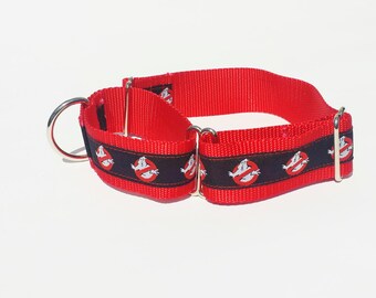 1 1/2" Wide Jacquard Martingale Collar, Ghostbuster