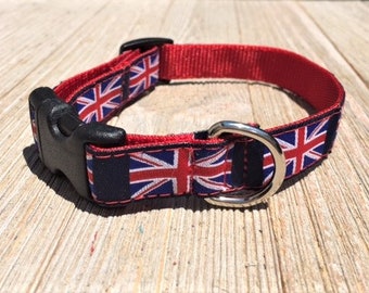United Kingdom Flag, 3/4" Dog Collar, Side release buckle