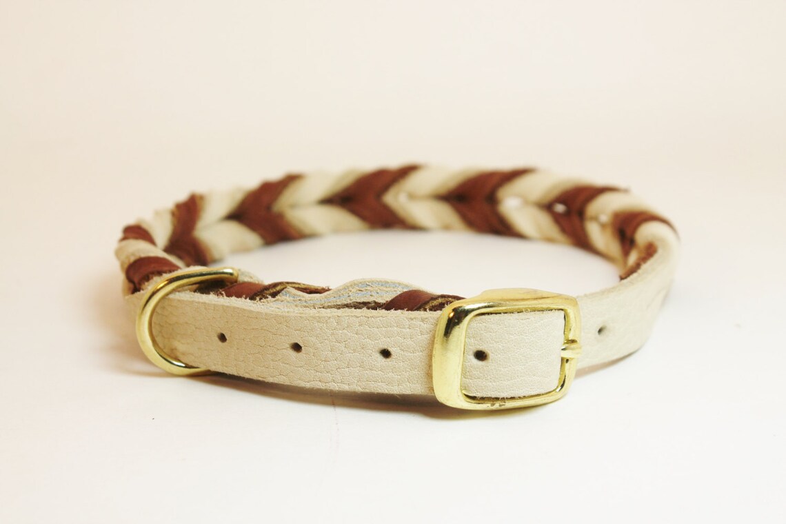 Braided Bullhide Collar Custom Leather Dog Collar 5/8 Etsy