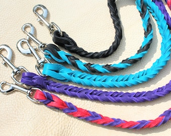 Braided Bullhide lead, 3' 1/2" long, leather, handmade leash