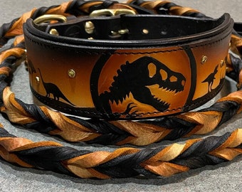 Custom Colors, Braided Bullhide lead, leather, handmade leash, LEASH ONLY