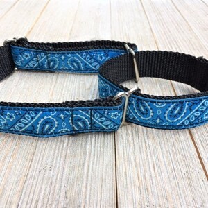 1&quot; Wide Jacquard Martingale Collar, Bandana Blue