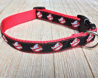 Adjustable 1" Wide Dog Collar, No Ghosts
