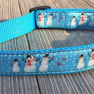 1&quot; Wide Jacquard MARTINGALE Collar, Snowman