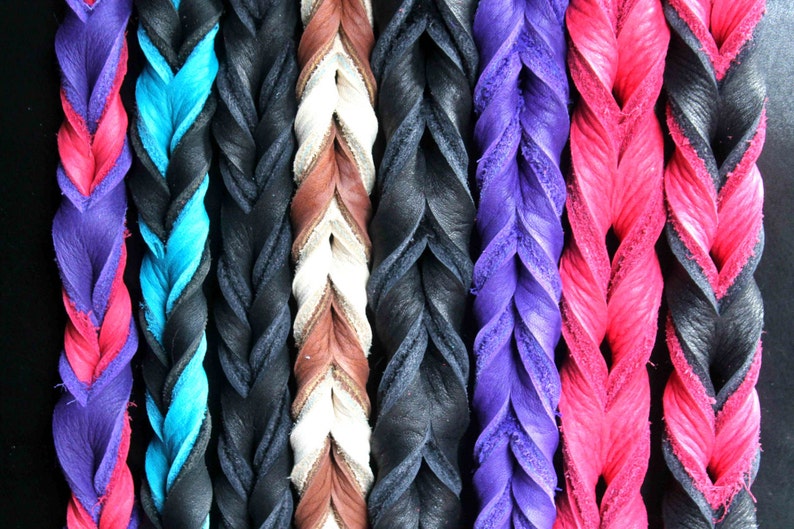 Braided Bullhide lead leather handmade leash 5 foot long