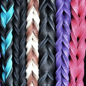 Braided Bullhide lead, 4 foot long, leather, handmade leash