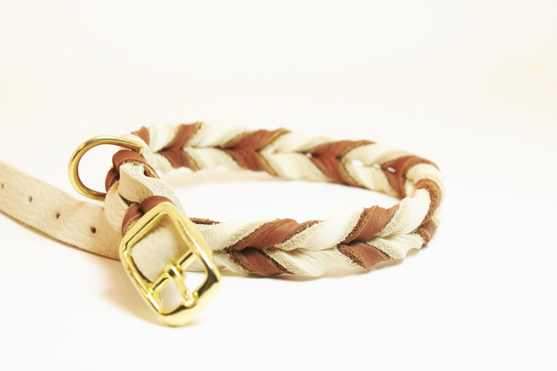 Braided Bullhide Collar Custom Leather Dog Collar 5/8 Etsy