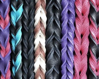 Braided Bullhide lead, 3' long, leather, handmade leash, soft and strong