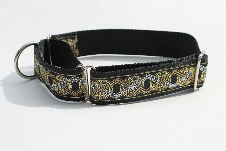 1.5 Wide Martingale Collar Metallic Gold and Black Etsy