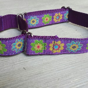 1&quot; Wide Jacquard Martingale Collar, Colorful Flowers