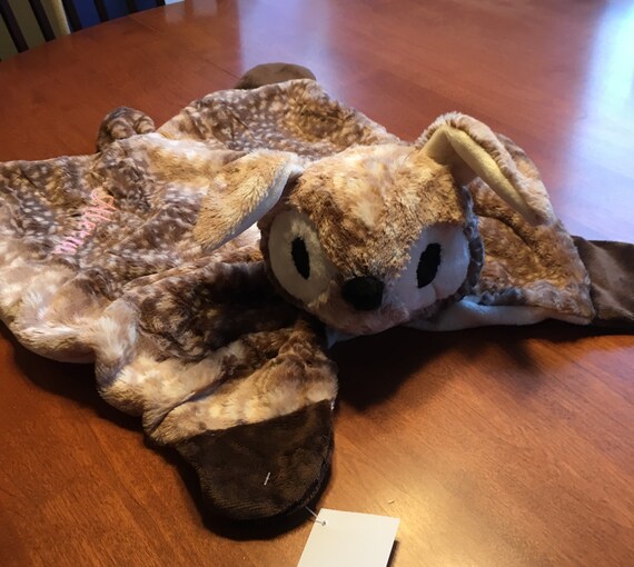 Minky Snuggle Blanket Toy Animal Security Blanket Buddy Sculptured With Animal Head fawn Elephant Cows Dogs Frogs giraffes lions Etsy Canada