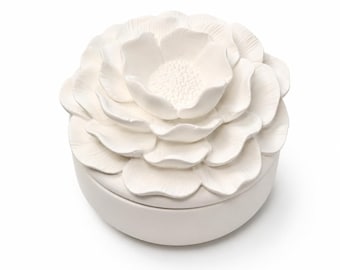 Camelia Low Candle Handmade Floral Jewelry Box