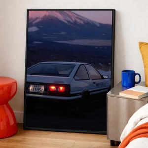 Initial D AE86 Poster | JDM Toyota Trueno Wandbild | Japanischer Drift-Anime-Druck | Touge-Racing-Dekor | Geschenk für Autoliebhaber
