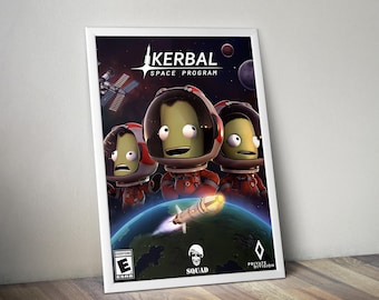 Kerbal Weltraumprogramm Poster | Indie Game Wandkunst | Videospiel Druck | Gemütliches Gaming Dekor | Gamer Zimmer Poster | Geschenk für Gamer