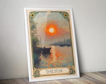 Claude Monet Tarot Poster | Tarot Art Print | Vintage Wall Decor | Classic Painting Poster | Mystical Artwork | Gift for Art Lovers