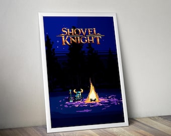 Schaufel Ritter Pixel Art Poster | Indie Game Wandkunst | Videospiel Druck | Gemütliches Gaming Dekor | Gamer Zimmer Poster | Geschenk für Gamer