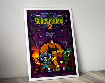Guacamelee 2 Poster | Wandbild für Indie-Games | Videospiel-Druck | Gemütliche Gaming-Deko | Poster fürs Gamerzimmer | Geschenk für Gamer