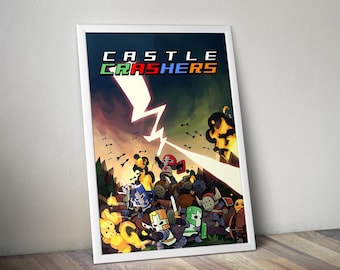 Schlosskracher Poster | Indie Game Wandkunst | Videospiel Druck | Gemütliches Gaming Dekor | Gamer Zimmer Poster | Geschenk für Gamer