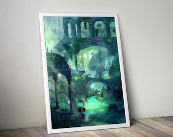 Hohler Ritter Poster | Indie Game Wandkunst | Videospiel Druck | Gemütliches Gaming Dekor | Gamer Zimmer Poster | Geschenk für Gamer