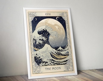 The Great Wave Tarot Poster | Tarot Art Print | Vintage Wall Decor | Classic Painting Poster | Mystical Artwork | Gift for Art Lovers