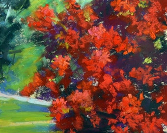 Red Azalea | Pastel Painting | Anita Stein