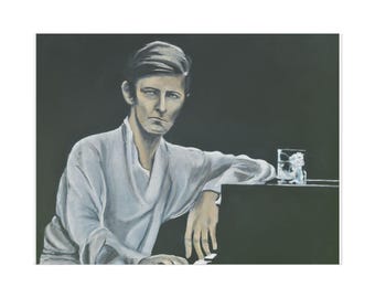Poster con dipinto originale di David Bowie / Stampa della leggenda della musica / Fan art