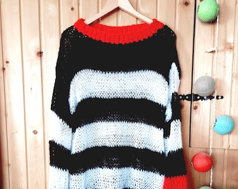 トップス layered punk grunge mohair knit sweater layered punk grunge mohair knit sweater