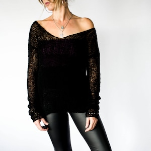 jumper with see through sleeves