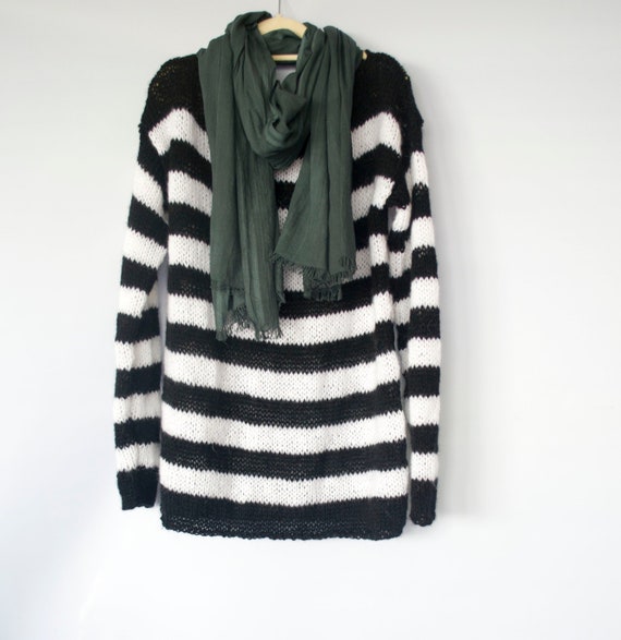 ripped striped sweater