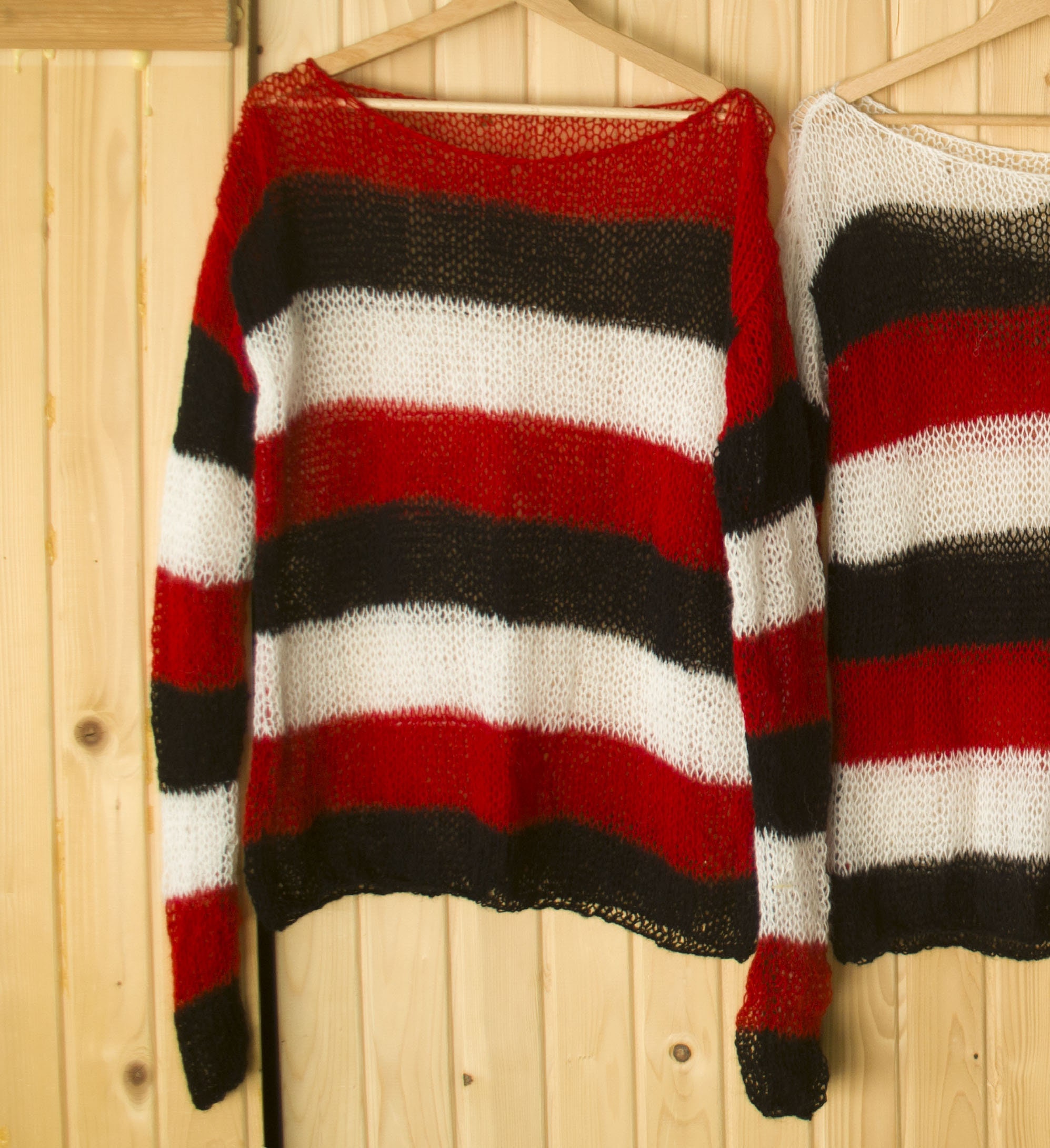 Striped Grunge Shirt Red White and Black Stripey Sweater See Etsy UK