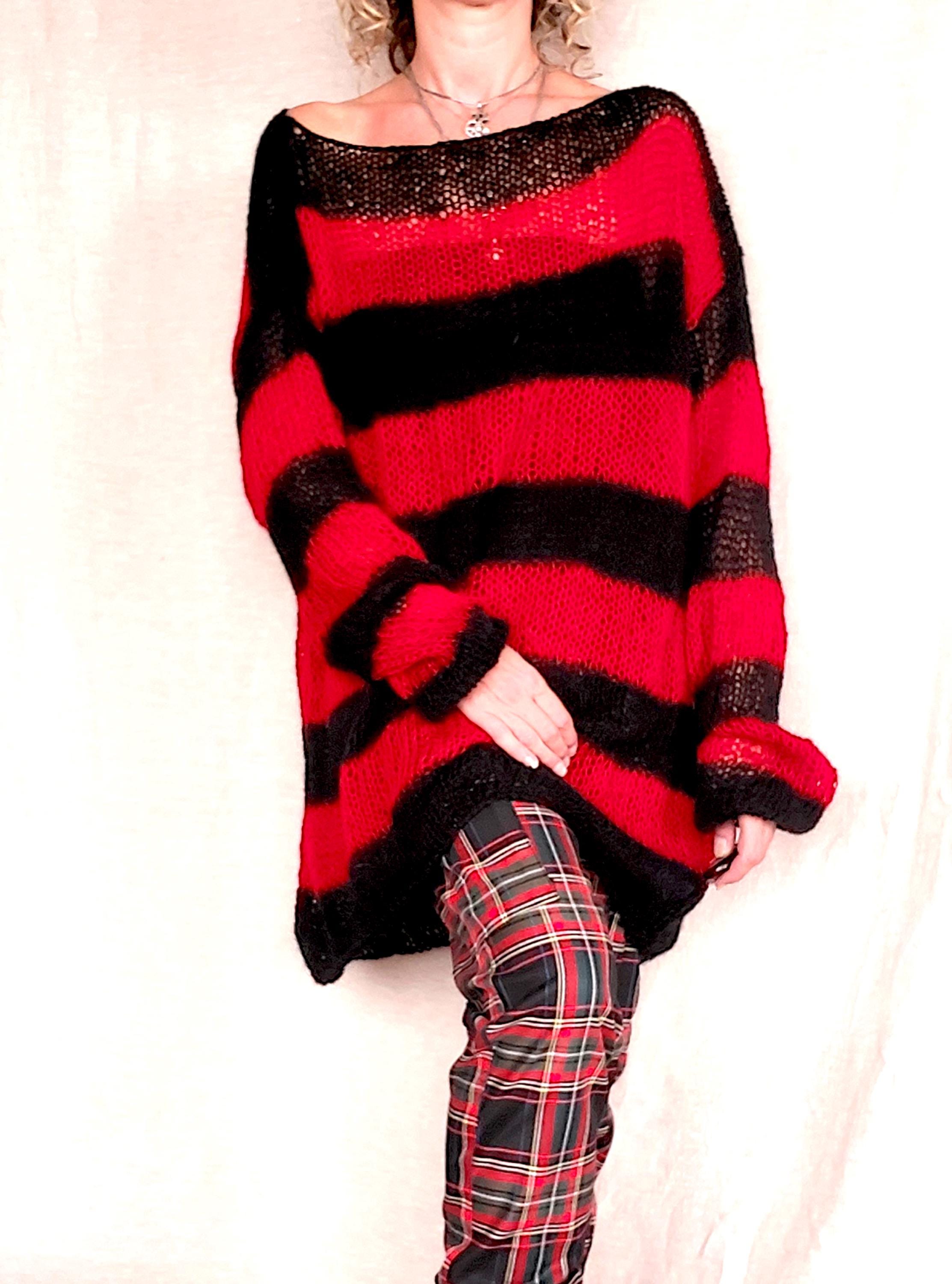 トップス layered punk grunge mohair knit sweater layered punk grunge mohair knit sweater